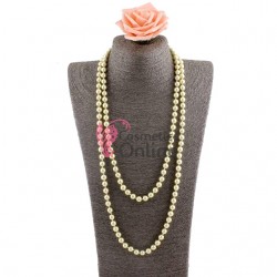 Colier  elegant AS45KK cu perle din sticla Crem